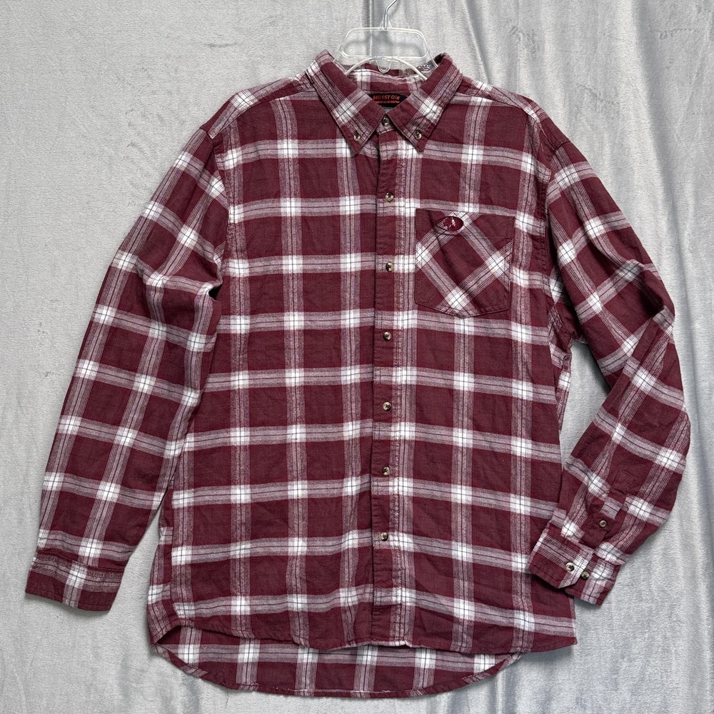 Mossy Oak‎ Shirt Mens Large Red Plaid Flannel Button Down Long Sleeve Outdoor